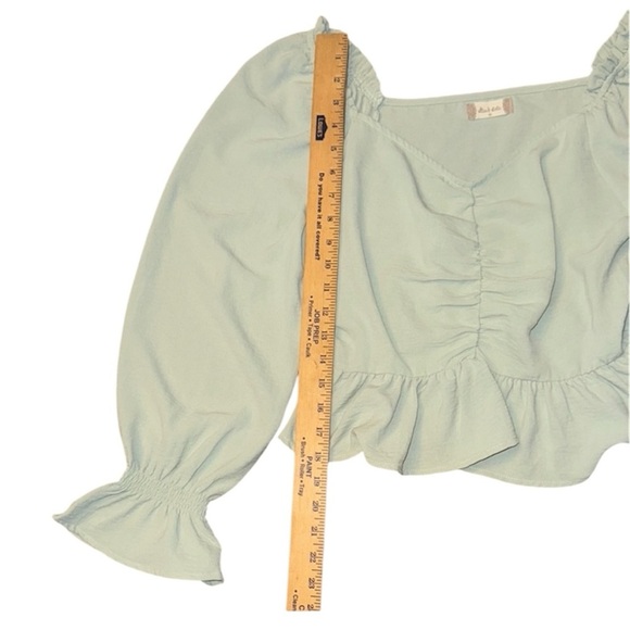 Altar'd State Cream Puff Sleeve Crop Blouse - Picture 2 of 5